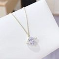 Elegante collana con pianeta Saturno placcata oro rosa e pavé di scintillanti zirconi - Oro
