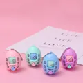 Rock paper scissors toy gashapon pendant in four pastel colors with a ball chain strap - Rock Paper Scissors Egg Toy