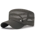 Casquette militaire plate vert olive respirante avec maille et détail en métal - Réglable / Vert Militaire