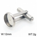Support de bouton de manchette rond de 12mm en acier inoxydable argenté pour bijoux DIY - 12mm (KLJ8731-Z)