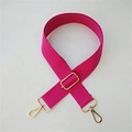 Adjustable rose red fabric shoulder strap with gold swivel lobster clasps for handbags - Rose Red