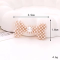 Dettaglio fiocco di perle 3,5 cm x 1,8 cm per creazioni di gioielli fai da te e accessori - D2480-35mm*18mm Fiocco a Doppio Cuore / Oro