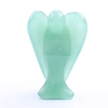 Detailed view of hand-carved light green natural aventurine crystal angel figurine - Green Aventurine