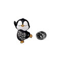 Lindo broche de pingüino con esmalte de colores e incrustaciones de strass brillante - Pingüino de Lado Con Diamantes de Imitación (CZ0879-4)