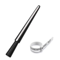 Detail view of black plastic ring sizer mandrel and white measuring tape tool - Mandrel + Belt Set (US) / Black