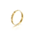 Minimalistische 18K gouden golfring van titaniumstaal met matte afwerking en tandwiel - US 6 / Goud