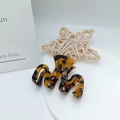 Pince à cheveux classique en résine écaille de tortue ambre et marron design - Écaille de tortue 6cm