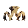 Elegant tortoise shell acetate hair claw with a stylish wavy design for women's hair - Light Tortoise 6cm