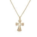 Collana con ciondolo a croce placcata oro 18 carati con micro pavé di zirconi da donna - Stile Croce Cava con Strass Pieni (2057YH)