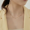 Elegant titanium steel necklace with zircon tassels and water drop triangle design for women - Square / Gold