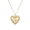 Eleganter vergoldeter Herzanhänger Halskette mit Zirkonia für Damen im Hohlraum-Design - Hohles Herz Strass Stil (2098YH)