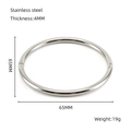 Bracciale rigido in acciaio inossidabile argento lucido con diametro interno di 65 mm - Stile Tondo Liscio Argento (ZB1300S)