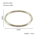 Bracciale ovale argento in acciaio inossidabile lucido 4mm con design minimalista 18,2g - Color Acciaio