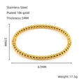 Brazalete de cuentas de acero inoxidable chapado en oro de 18K para mujer 5mm - Oro de 18K / Dorado