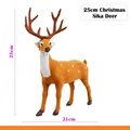 Figurine de cerf de Noël de 25cm avec fourrure orange et points blancs pour décoration - 25cm