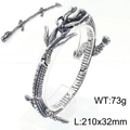 Silver dragon bangle in stainless steel with 210x32mm dimensions and 73g weight - Steel Color (KB179931-KJX)