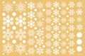 Weihnachts-Fensteraufkleber SK-J35002 mit weißen Schneeflocken auf Goldhintergrund - SK-J35002 Schneeflocken / 33*50CM