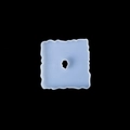 Detailed view of blue square silicone mold with irregular edges and central cutout design - 515F