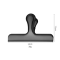 Black stainless steel food bag clip in 12cm width for kitchen sealing and storage - Large / Black