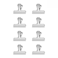 Set of 8 silver stainless steel T-shape food sealing clips for kitchen storage - Small / Silver