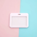 Minimalistischer weißer ABS Kunststoff Ausweishalter horizontal mit Loch für DIY - Horizontaler Kartenhalter (Einzeln)