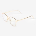 Lunettes rétro en métal doré champagne avec verres ronds anti-lumière bleue - Or champagne