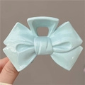 Eleganter hellblauer Haarkrebs in Schleifenform mit Stern-Detail und Glanz-Finish - Schleife - Solid / Blau