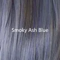 Long straight hair wig texture detail in smoky ash blue with fine synthetic fibers - Dusty Blue