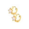 Eleganti orecchini a cerchio dorati con pendenti a stella in madreperla dal look minimal - Cerchio a Stella