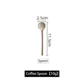 Cucchiaino da caffè in ceramica giapponese beige con manico sottile, 11,5 cm - Cucchiaio Singolo in Ceramica