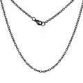 Collana a catena minimalista in acciaio inossidabile nero con chiusura a moschettone - 2.0mm*55cm / Nero