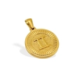 Colgante del zodiaco bañado en oro de 18K con signo Géminis y borde texturizado - Géminis - Colgante Único