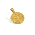 Colgante del signo zodiacal Tauro chapado en oro de 18K con textura radial en blanco - Tauro - Colgante Único