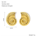 Maßangaben für 30mm x 22mm 18K vergoldete Edelstahl-Ohrringe im Nautilus-Muschel-Design - Gold