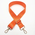 Adjustable orange nylon wide strap with gold metal hooks and buckle for handbags - Orange