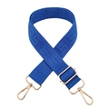 Dark blue adjustable crossbody strap with meander pattern and gold metal hardware - Royal Blue