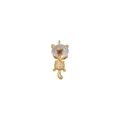 Macro view of a gold-plated fox pendant with opal head and sparkling crystal details - Aurora Stone Fox Pendant
