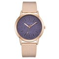 Yolako women's quartz watch with starry purple dial and rose gold mesh strap - Blue Dial Rose Gold Band