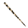 Detalle de una horquilla de acetato con estampado de leopardo y un diseño de espiral - 2# Carey Claro