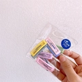 Bag of 10 candy-colored mini metal snap hair clips for girls in mixed macaron shades - Square Shape (10Pcs)