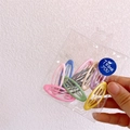 Pack of 10 mini matte candy color square hair clips for girls in a clear bear pouch - Oval Shape (10Pcs)