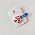Fermaglio per capelli a onde blu con dettaglio stella fragola su scheda - Stella Beige