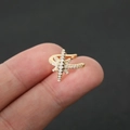 Gold star ear cuff featuring micro-pave white zircon crystals in a non-pierced design - Size 6 / Gold