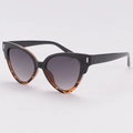 Lunettes de soleil œil de chat noir et écaille avec verres dégradés gris foncé - Monture Écaille Noire Verres Fumés