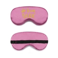Pink satin Team Bride sleep mask with golden glitter print and adjustable black strap - Gold Foil Team Bride / Rose Red