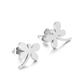 Eleganti orecchini a lobo a forma di libellula in acciaio inossidabile argento lucido - Color Acciaio