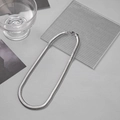 Collier chaîne serpent en acier inoxydable argent poli au design moderne et minimaliste - Chaîne Serpent Plate [Largeur 8mm Longueur 60cm]