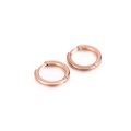 Orecchini a cerchio minimalisti in acciaio al titanio oro rosa con chiusura a scatto - Piccolo (19mm) / Oro rosa