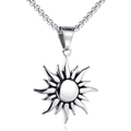 Collana con ciondolo a girasole vintage in acciaio inossidabile e catena box - Ciondolo Singolo (Colore Acciaio) / Color Acciaio (Senza Catena)