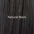 Long straight hair wig in natural black finish with air bangs for a sleek look - Black